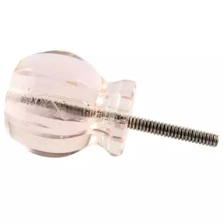 Pink Hexagon Glass Cut Cabinet Knob